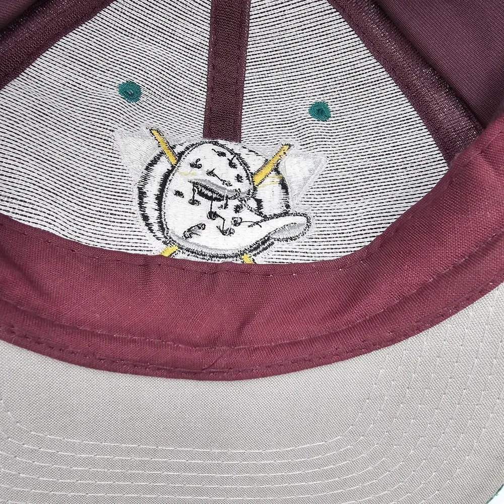 Vintage Anaheim Mighty Ducks Logo 7 NHL Snapback Hat Cap Blockhead Logo Disney